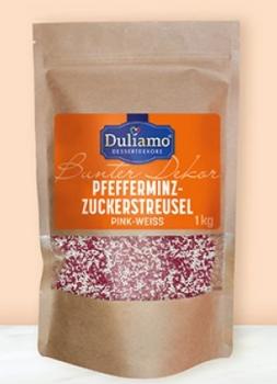 Pfefferminz-Zuckerstreusel - pink/weiß --- MHD 10.2026 --- "Solange der Vorrat reicht"