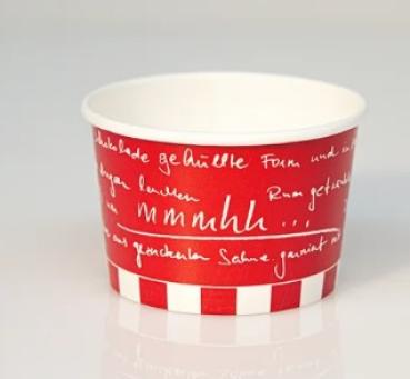 Eisbecher "mmmhh... Korallenrot" 355ml - 50 Stück