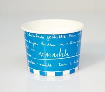Eisbecher "mmmhh... Aquablau" 480ml - 50 Stück