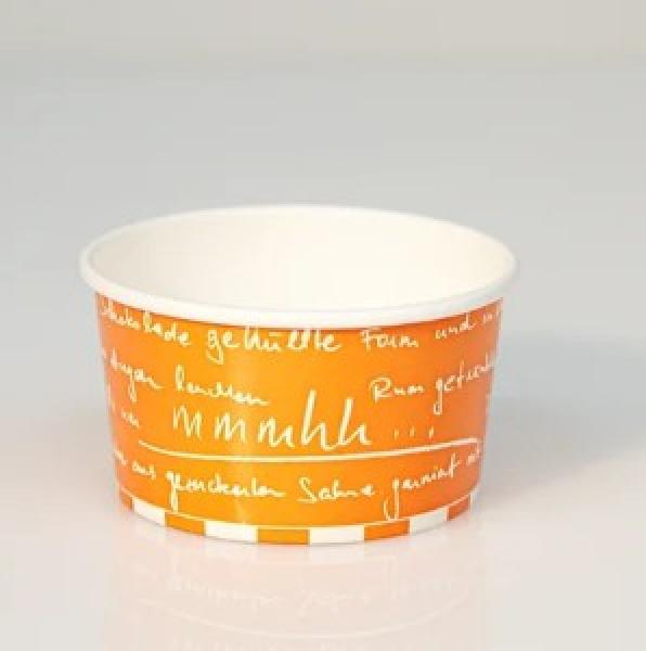 Eisbecher "mmmhh... Knallorange" 240ml - 50 Stück